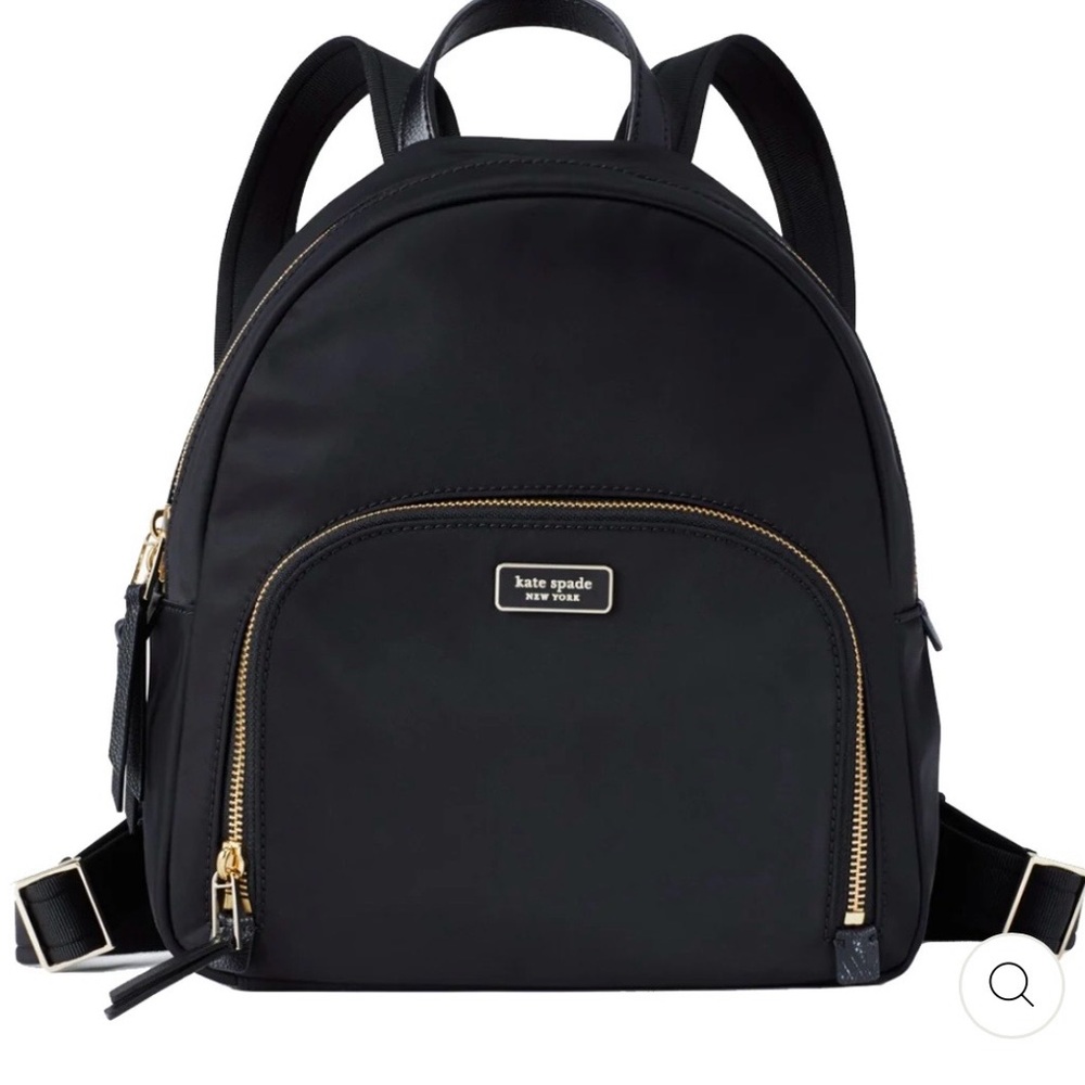 Kate Spade Black Backpack with Gold Details